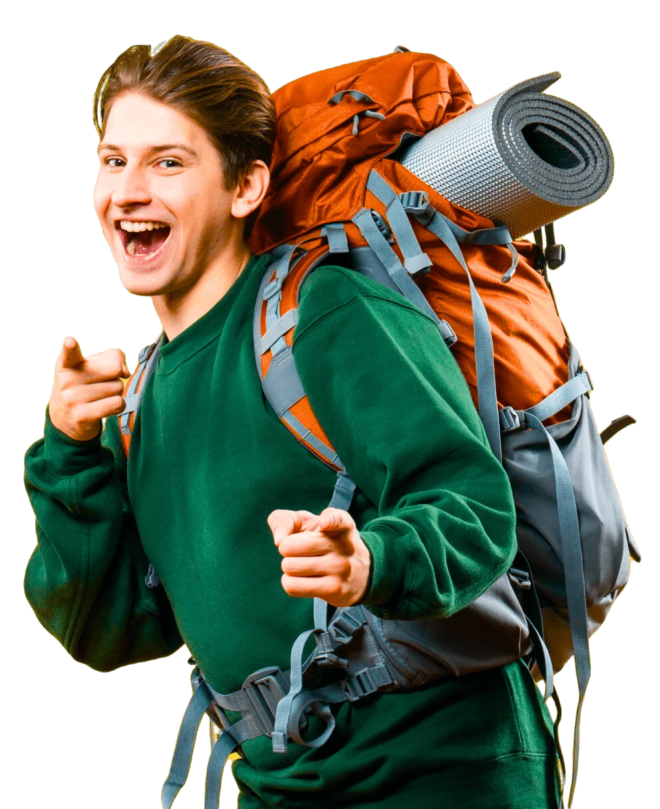 Traveler with backpack